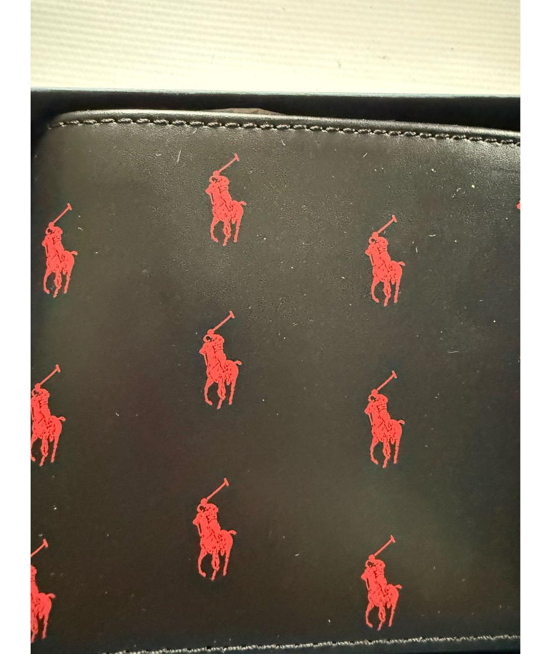 POLO RALPH LAUREN Черный кожаный кошелек, фото 2