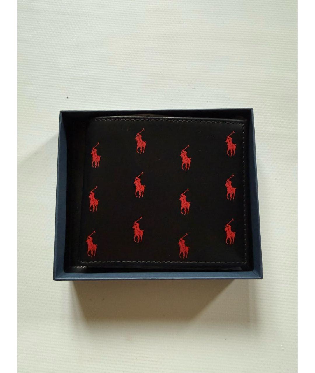 POLO RALPH LAUREN Черный кожаный кошелек, фото 6