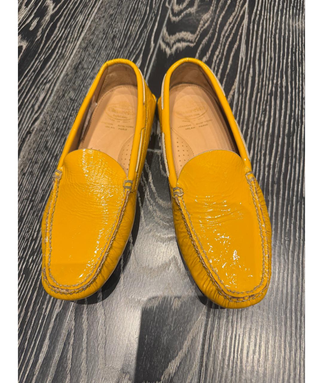 ALEXANDER MCQUEEN Горчичные мокасины из лакированной кожи, фото 10