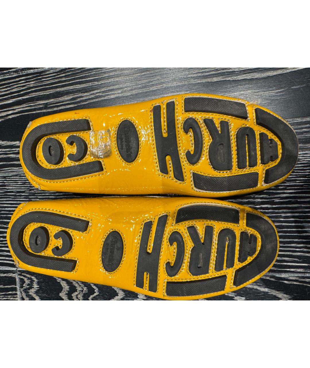 ALEXANDER MCQUEEN Горчичные мокасины из лакированной кожи, фото 5
