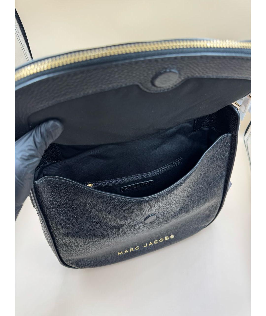 MARC JACOBS Черная кожаная сумка с короткими ручками, фото 6