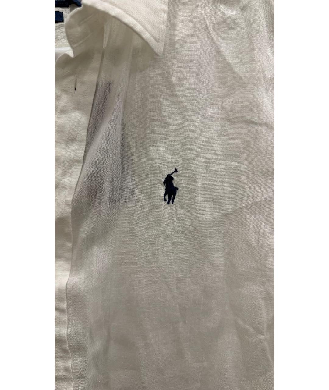 POLO RALPH LAUREN Белая льняная рубашка, фото 6