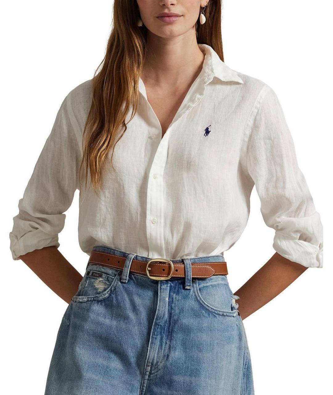 POLO RALPH LAUREN Белая льняная рубашка, фото 2