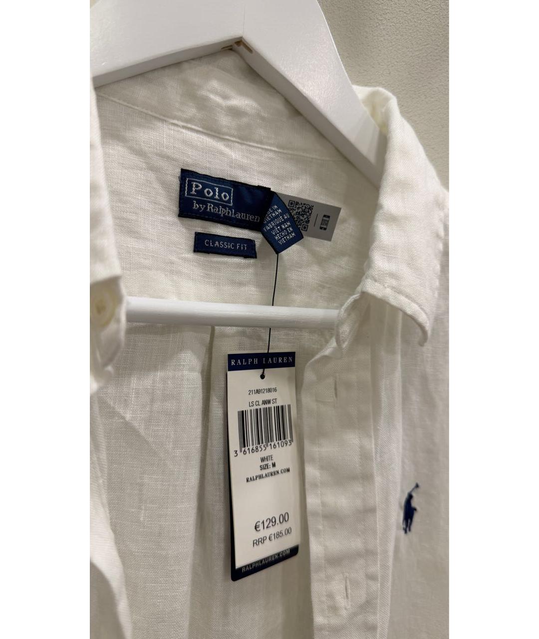 POLO RALPH LAUREN Белая льняная рубашка, фото 5