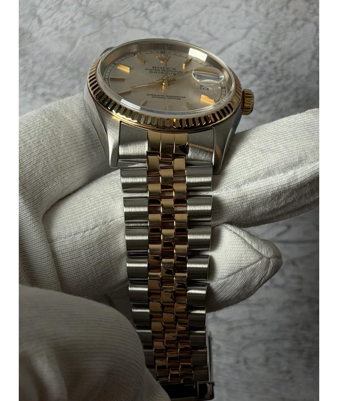 ROLEX Белые часы из желтого золота, фото 5