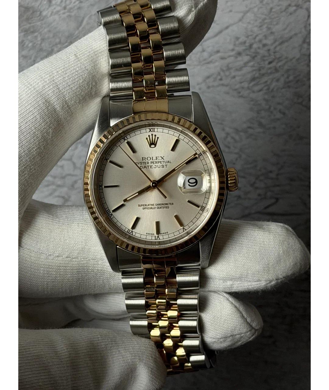 ROLEX Белые часы из желтого золота, фото 2