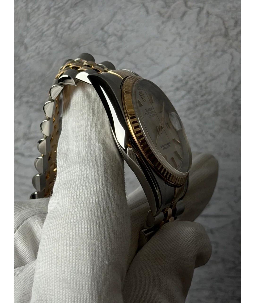 ROLEX Белые часы из желтого золота, фото 4