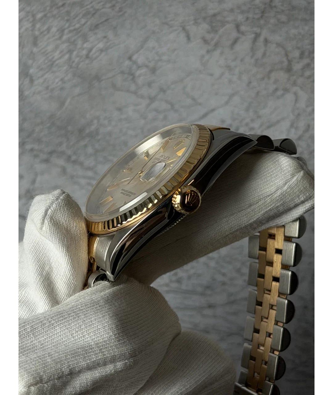 ROLEX Белые часы из желтого золота, фото 3