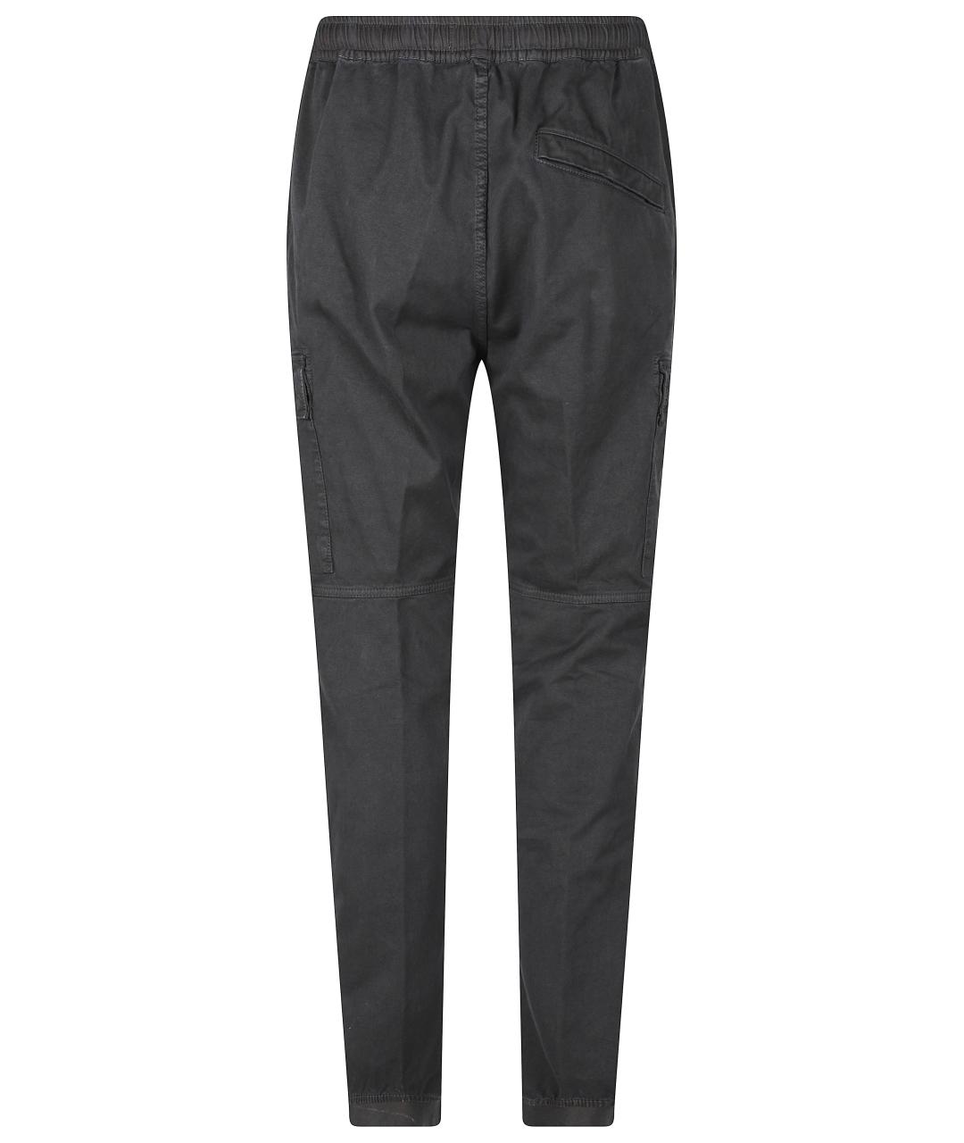 STONE ISLAND Черные хлопковые повседневные брюки, фото 3