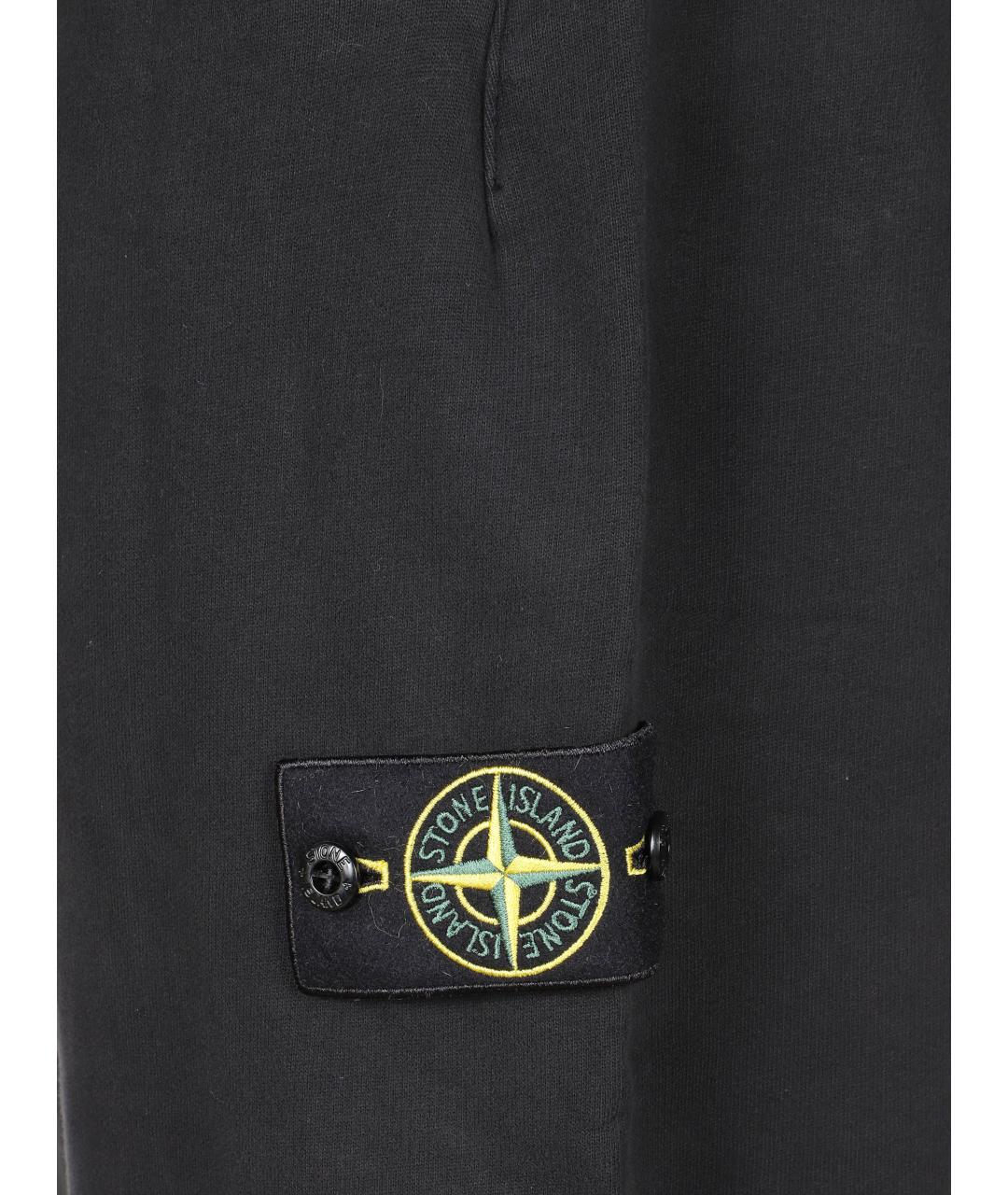 STONE ISLAND Черные хлопковые повседневные брюки, фото 2