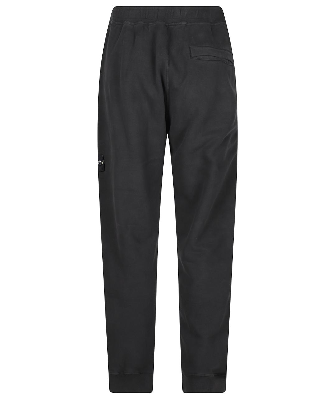 STONE ISLAND Черные хлопковые повседневные брюки, фото 3