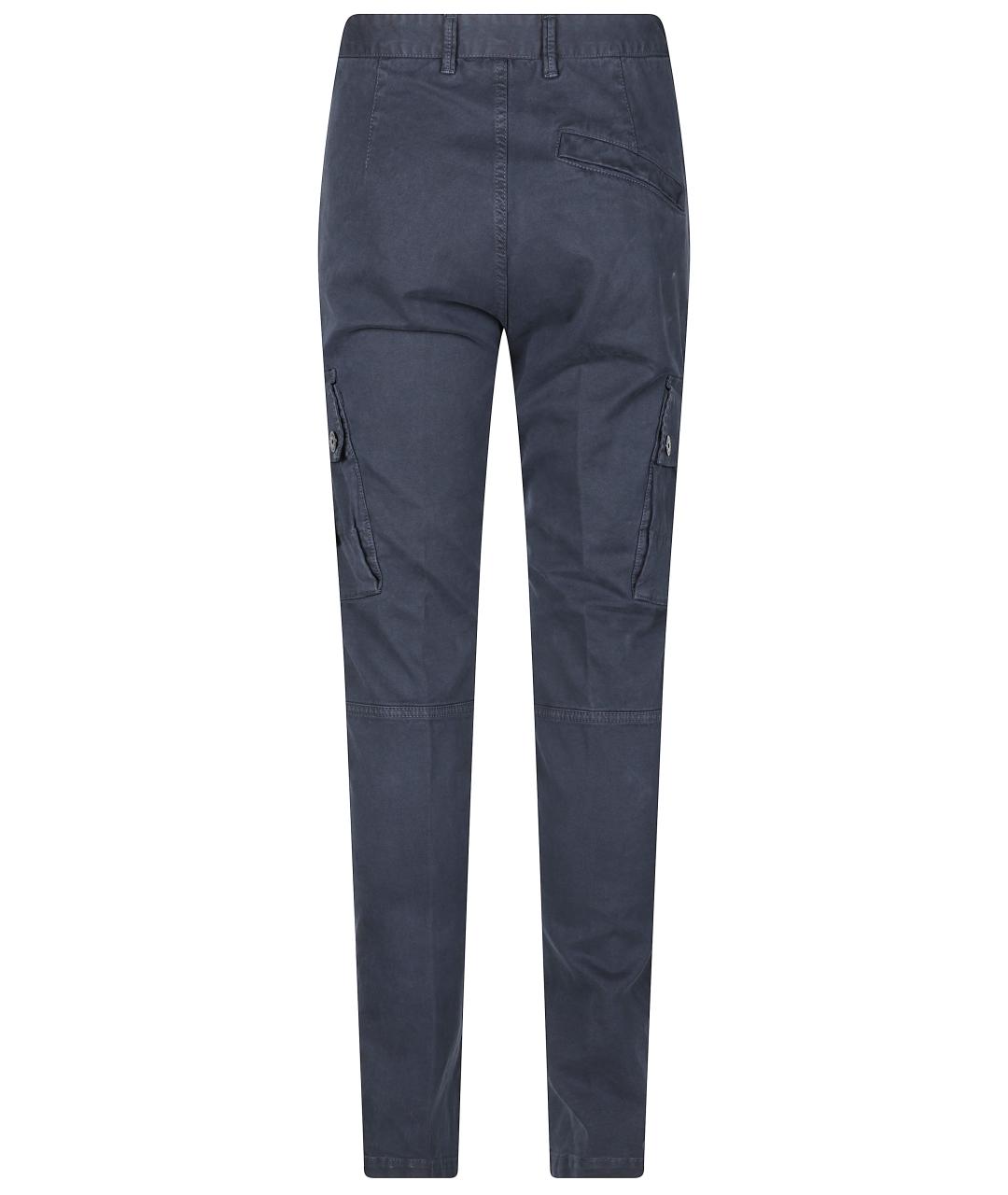 STONE ISLAND Синие хлопковые повседневные брюки, фото 3