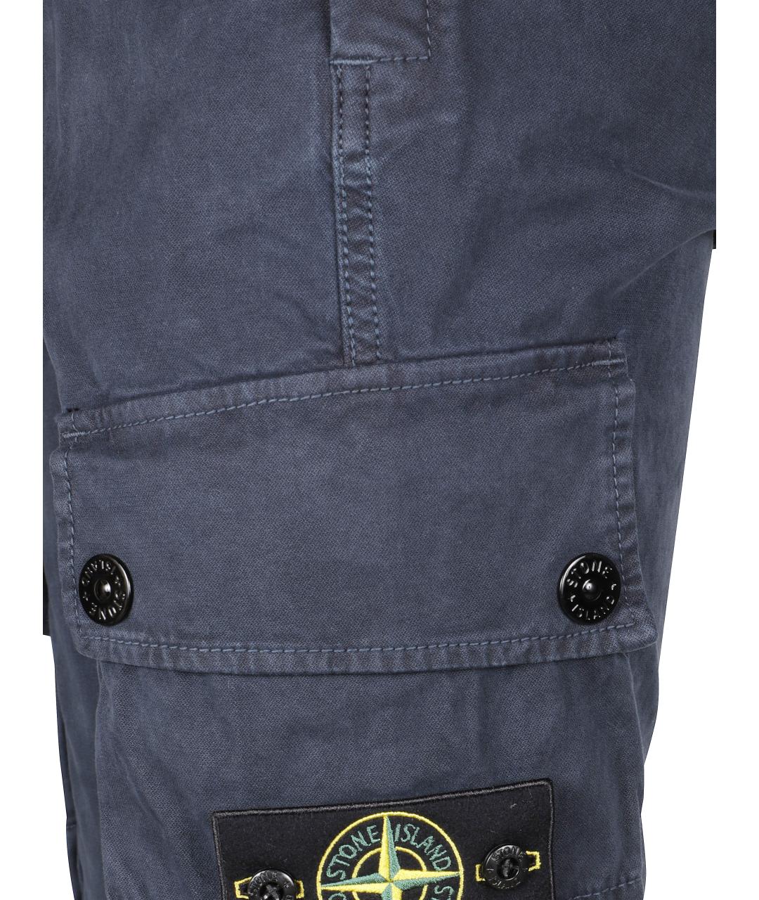 STONE ISLAND Синие хлопковые повседневные брюки, фото 2