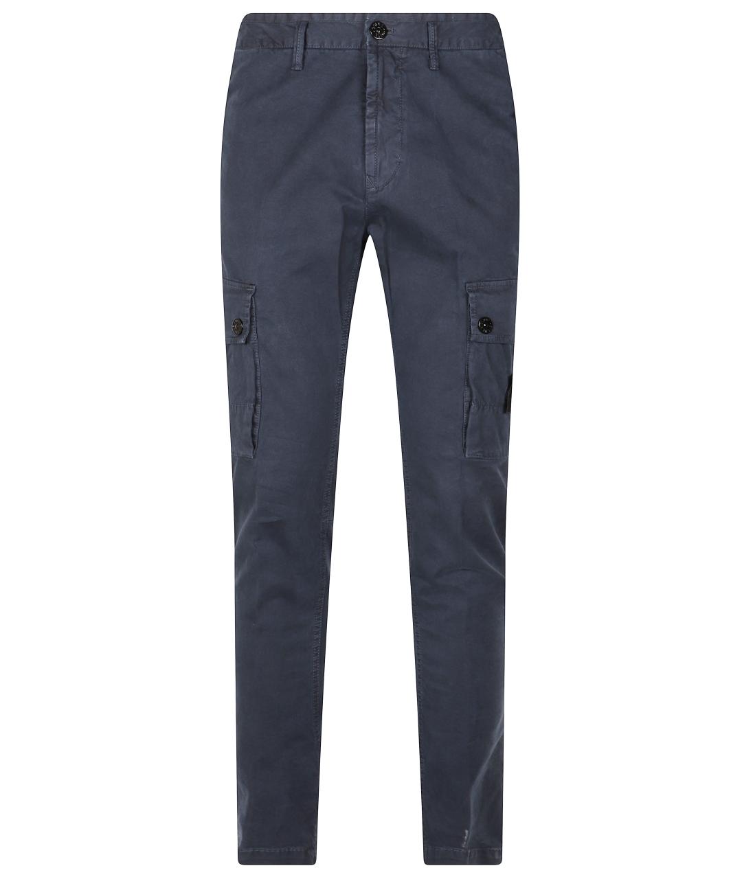 STONE ISLAND Синие хлопковые повседневные брюки, фото 1