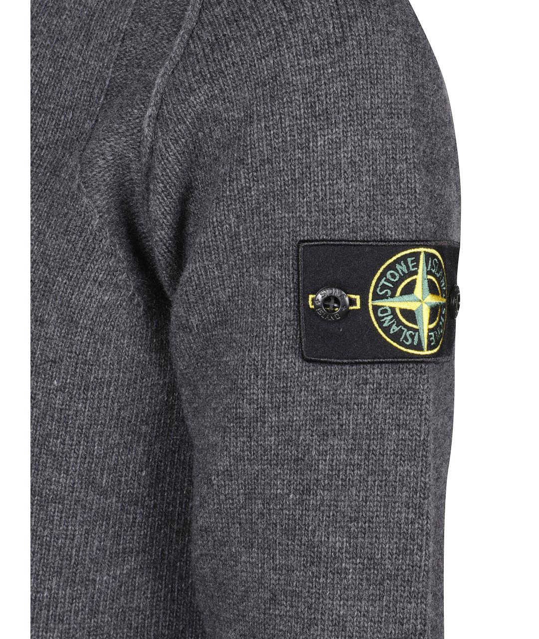 STONE ISLAND Серый шерстяной джемпер / свитер, фото 2