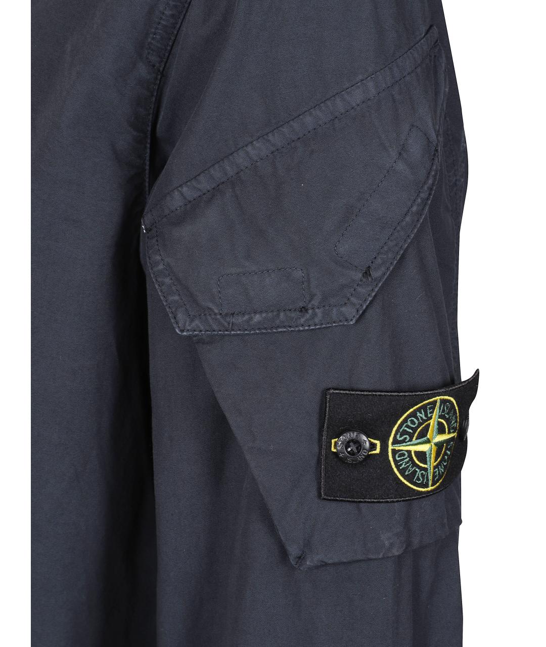 STONE ISLAND Синяя хлопковая кэжуал рубашка, фото 2