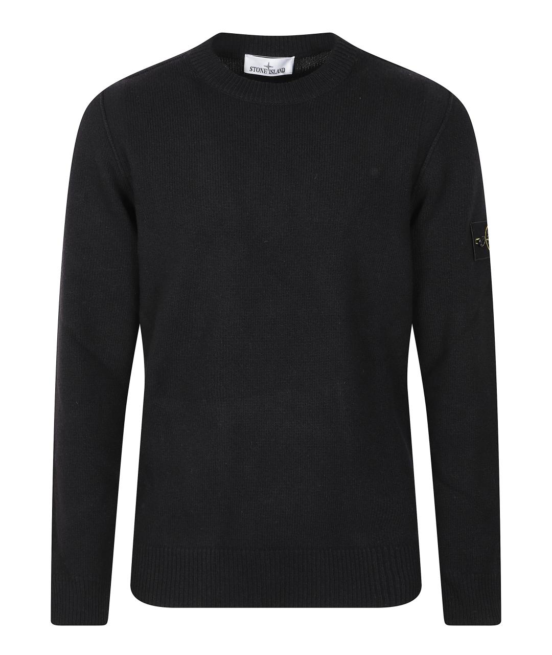 STONE ISLAND Черный шерстяной джемпер / свитер, фото 1