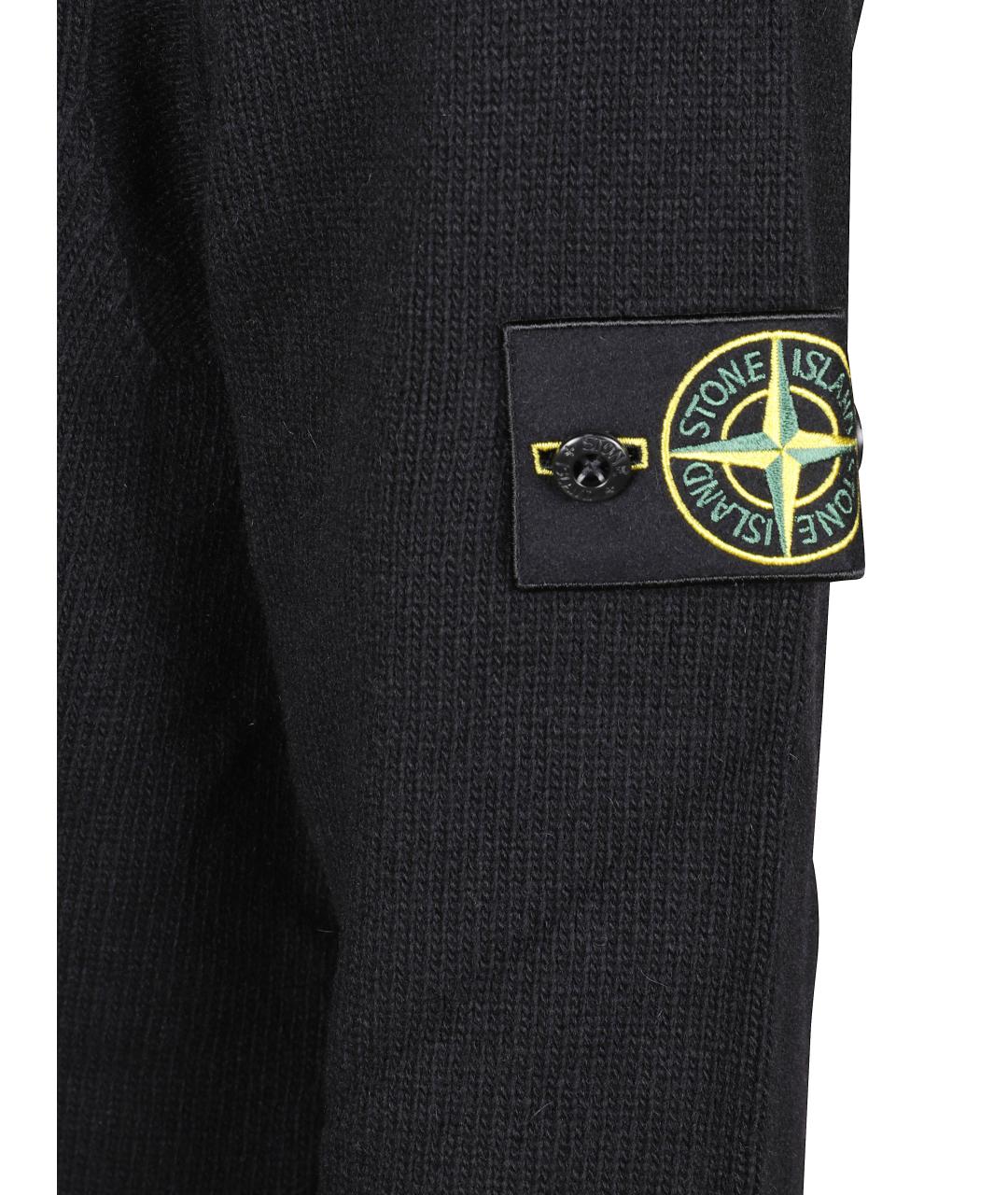 STONE ISLAND Черный шерстяной джемпер / свитер, фото 2