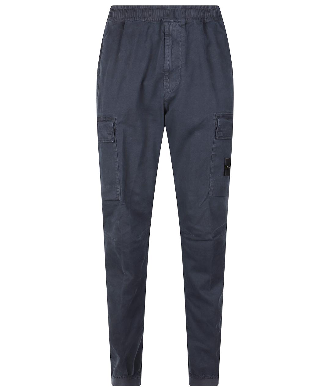 STONE ISLAND Синие хлопковые повседневные брюки, фото 1
