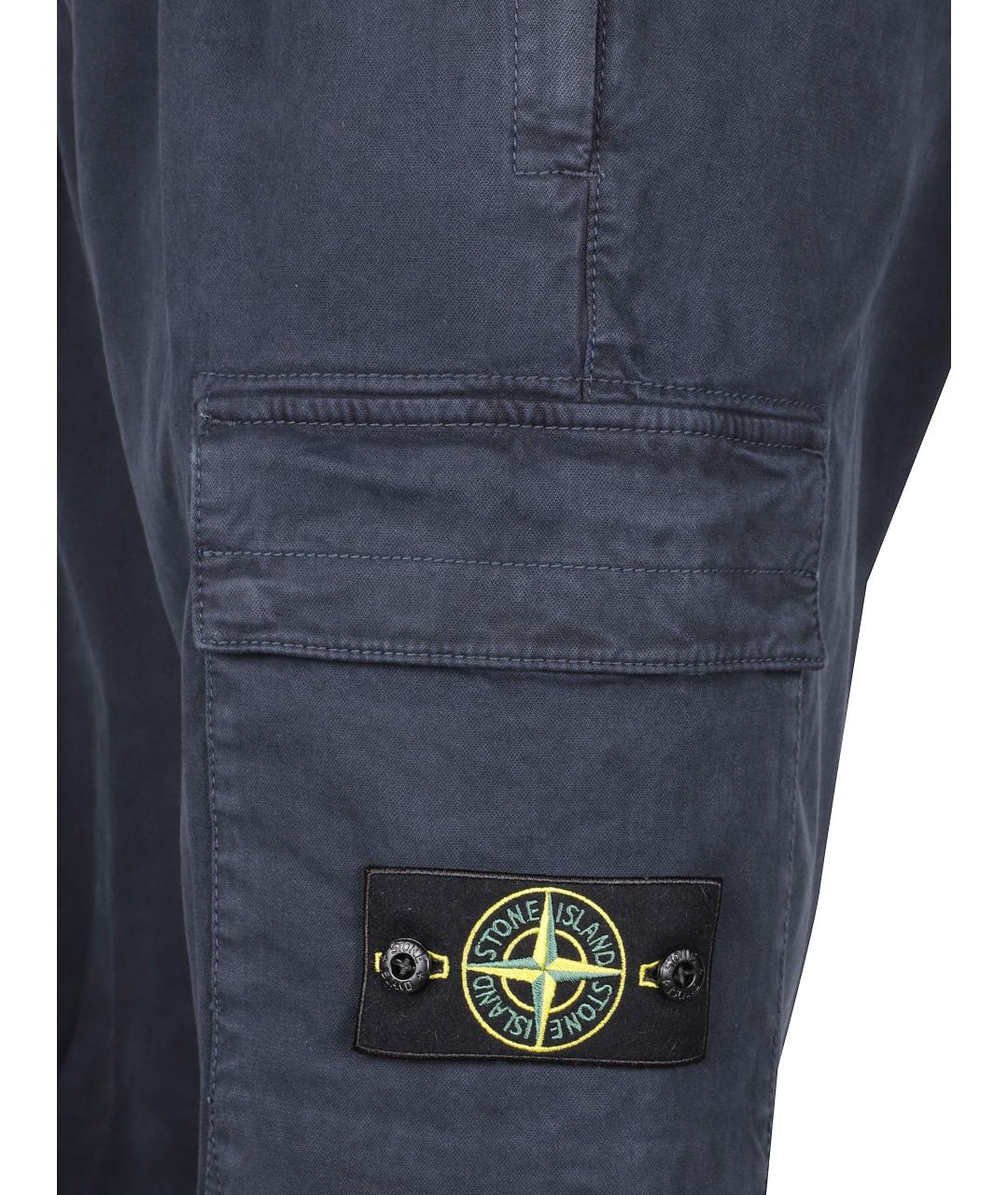 STONE ISLAND Синие хлопковые повседневные брюки, фото 2