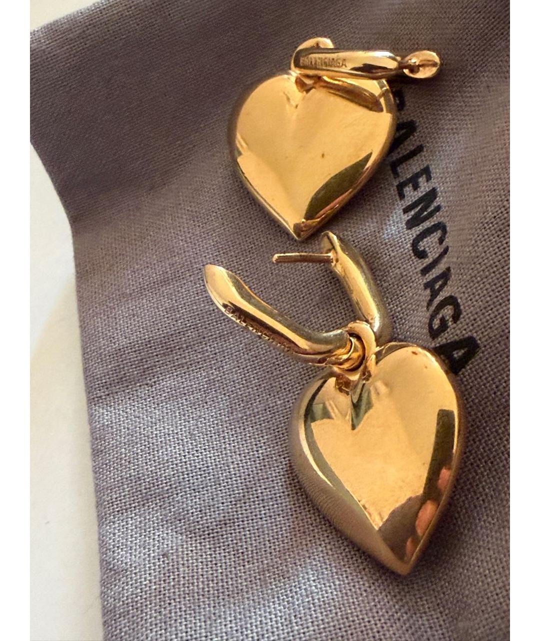 BALENCIAGA Золотые латунные серьги, фото 4