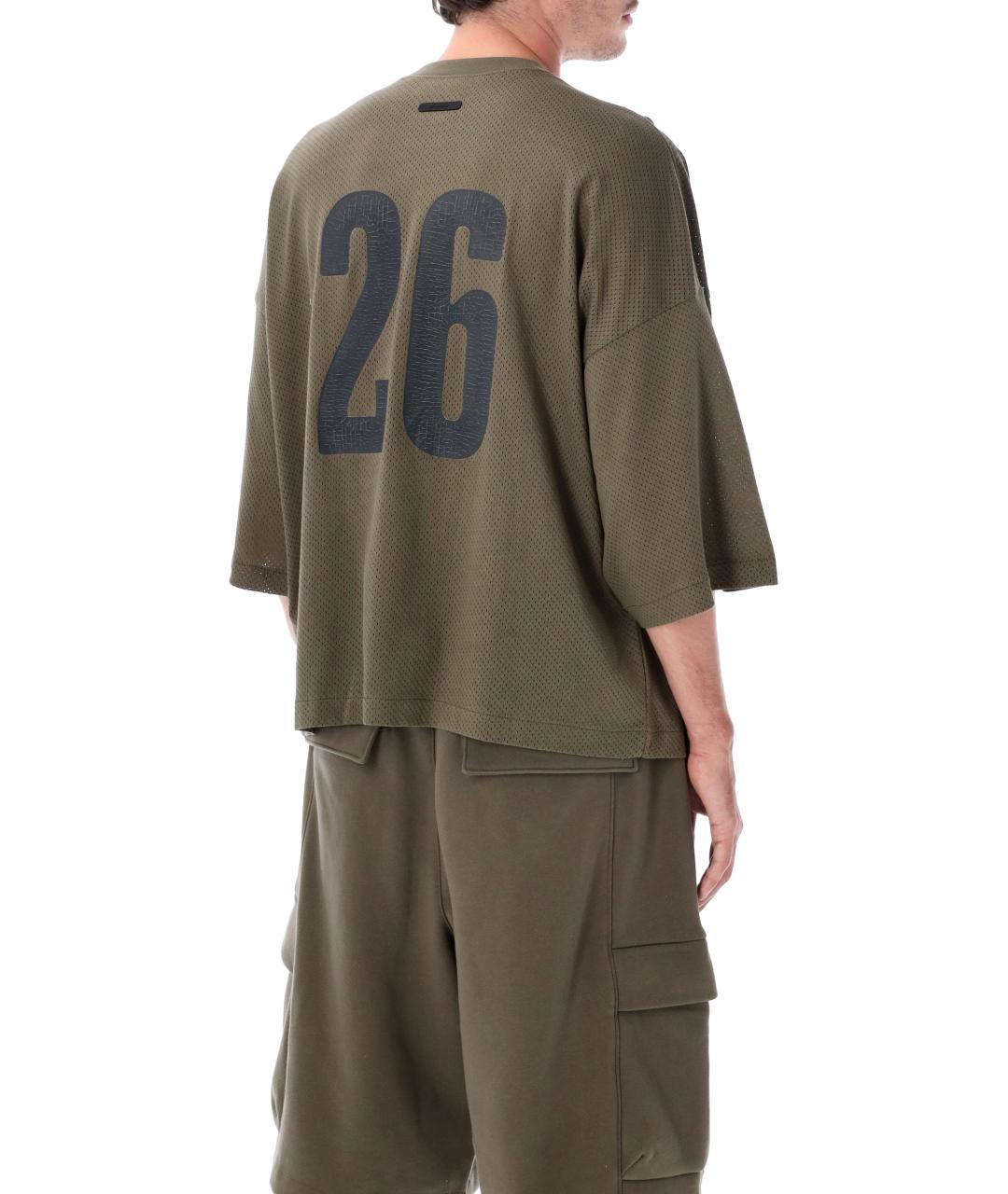 FEAR OF GOD ESSENTIALS Зеленая хлопковая футболка, фото 2