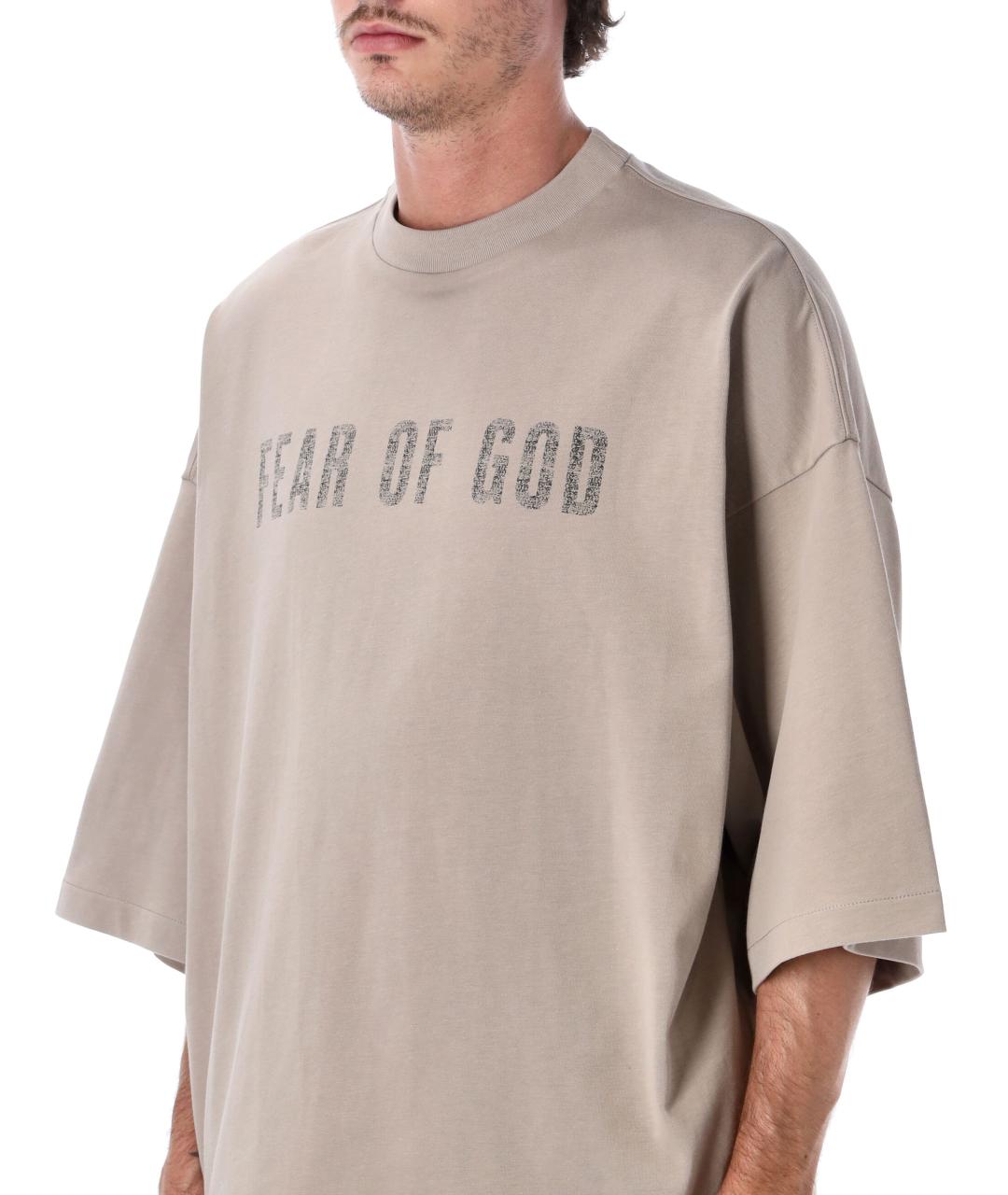 FEAR OF GOD ESSENTIALS Серая хлопковая футболка, фото 3