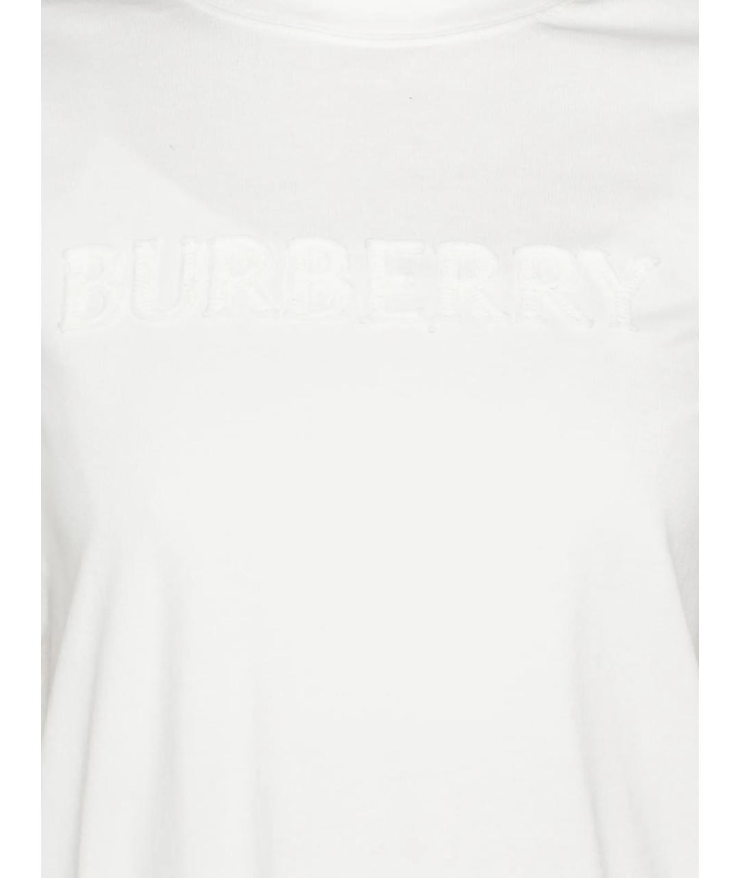 BURBERRY Белая хлопковая футболка, фото 2