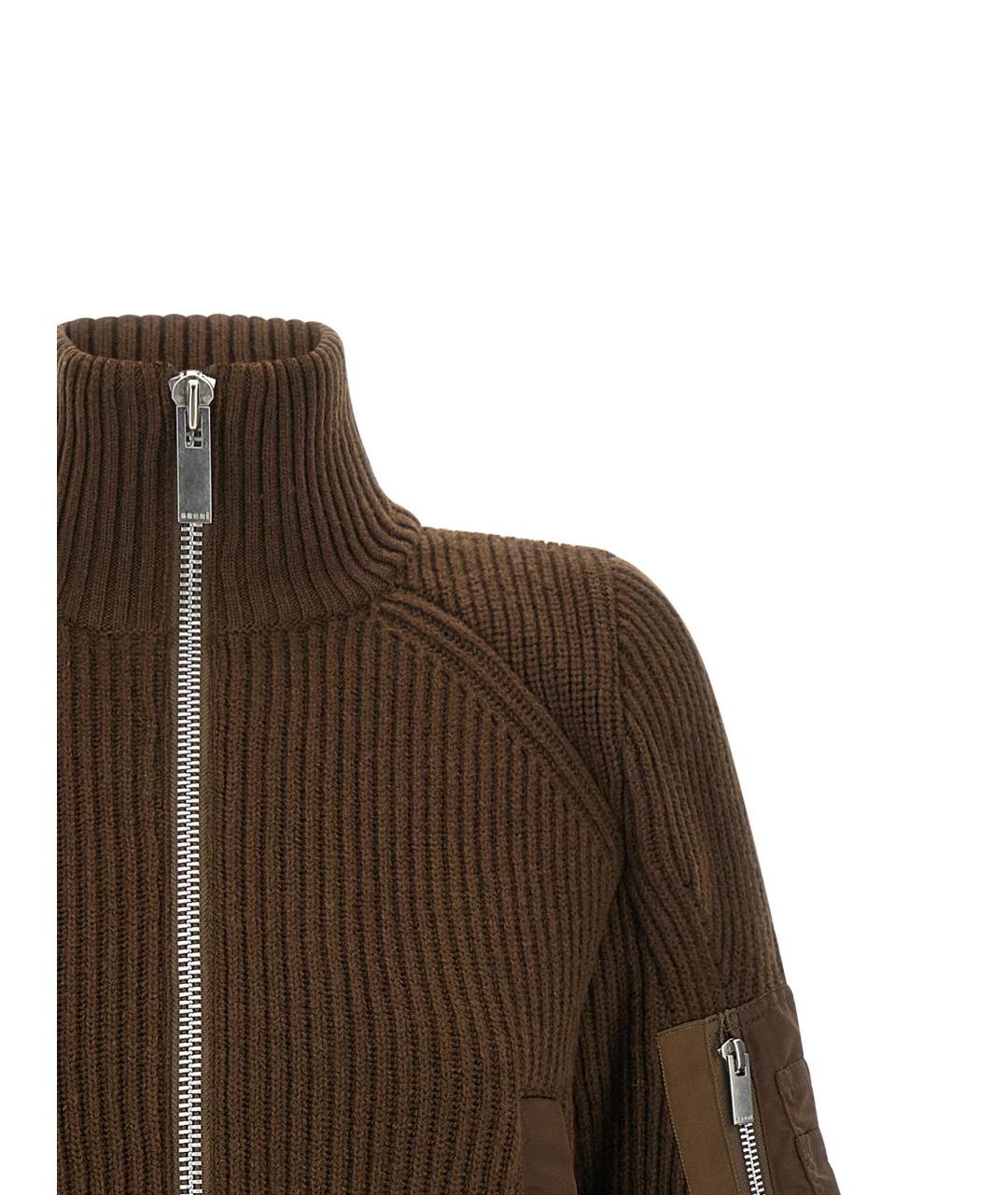 SACAI Коричневая шерстяная куртка, фото 3