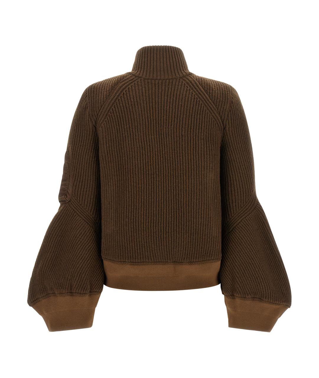 SACAI Коричневая шерстяная куртка, фото 2