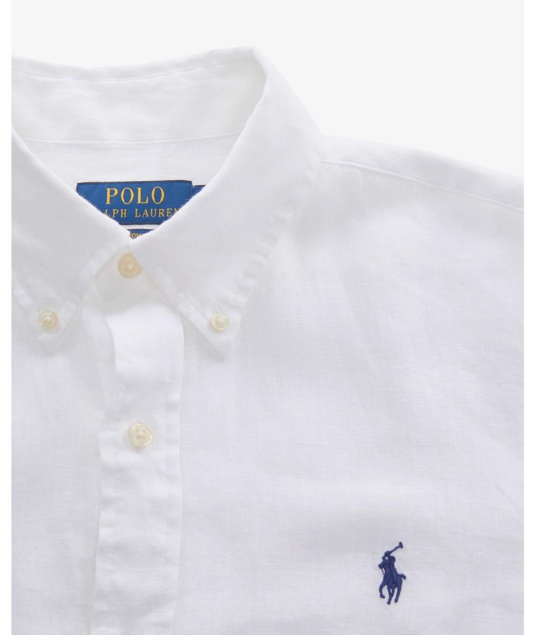 POLO RALPH LAUREN Белая льняная кэжуал рубашка, фото 2