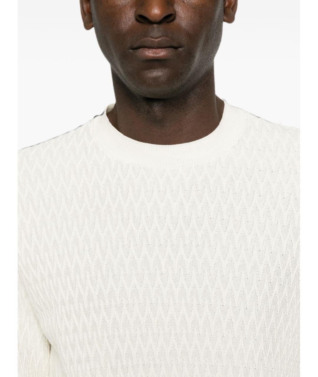 EMPORIO ARMANI Белый хлопковый джемпер / свитер, фото 3