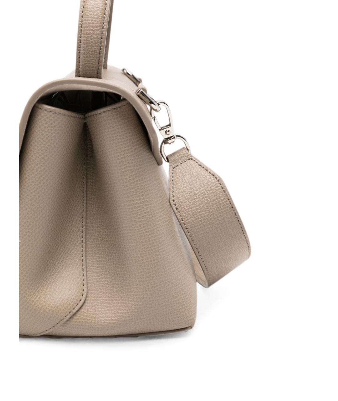 EMPORIO ARMANI Серая кожаная сумка с короткими ручками, фото 3