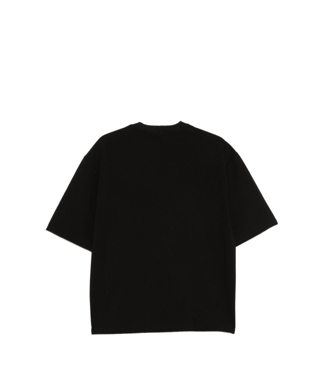 EMPORIO ARMANI Черная хлопко-эластановая футболка, фото 3