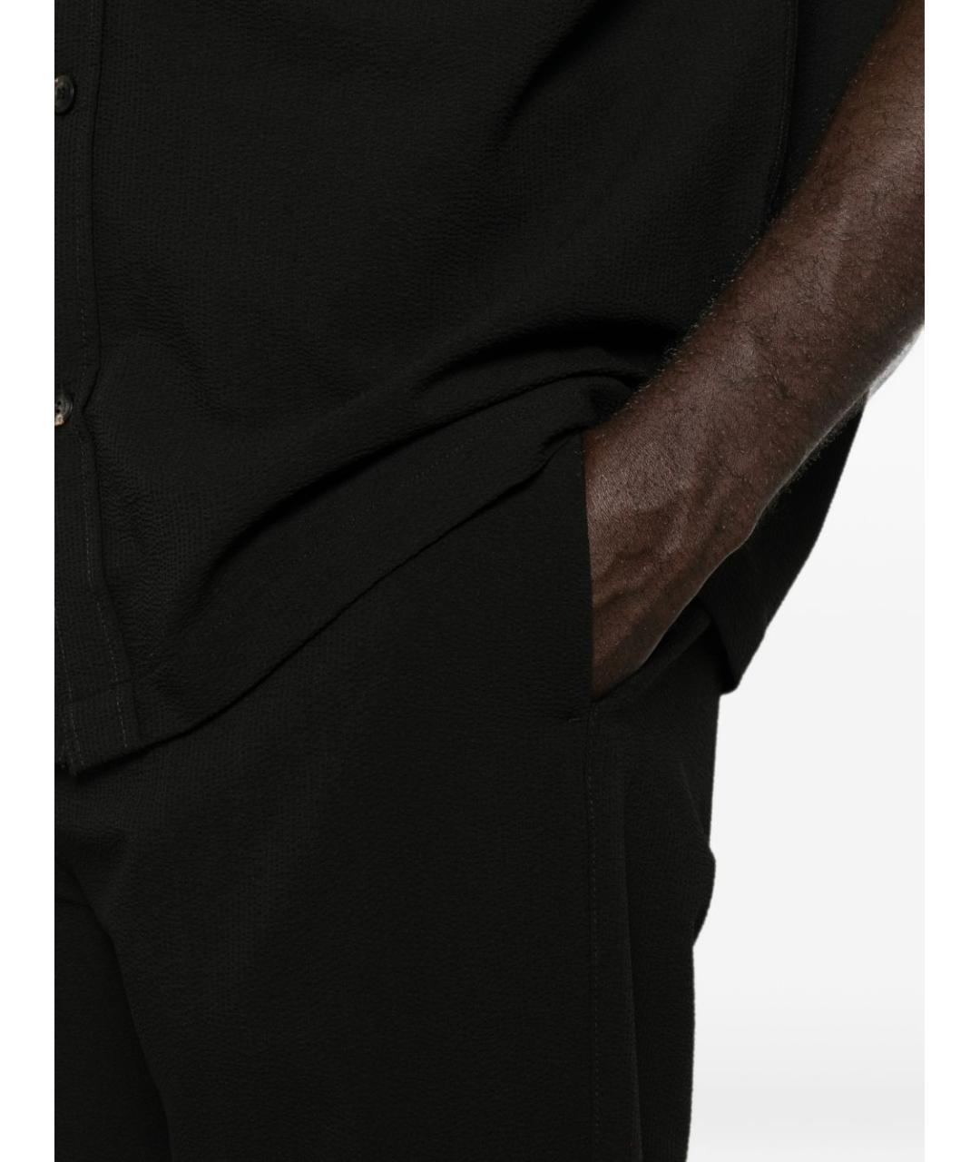 EMPORIO ARMANI Черные хлопко-эластановые повседневные брюки, фото 2