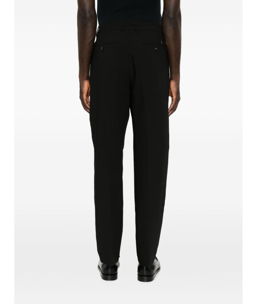 EMPORIO ARMANI Черные хлопко-эластановые повседневные брюки, фото 3