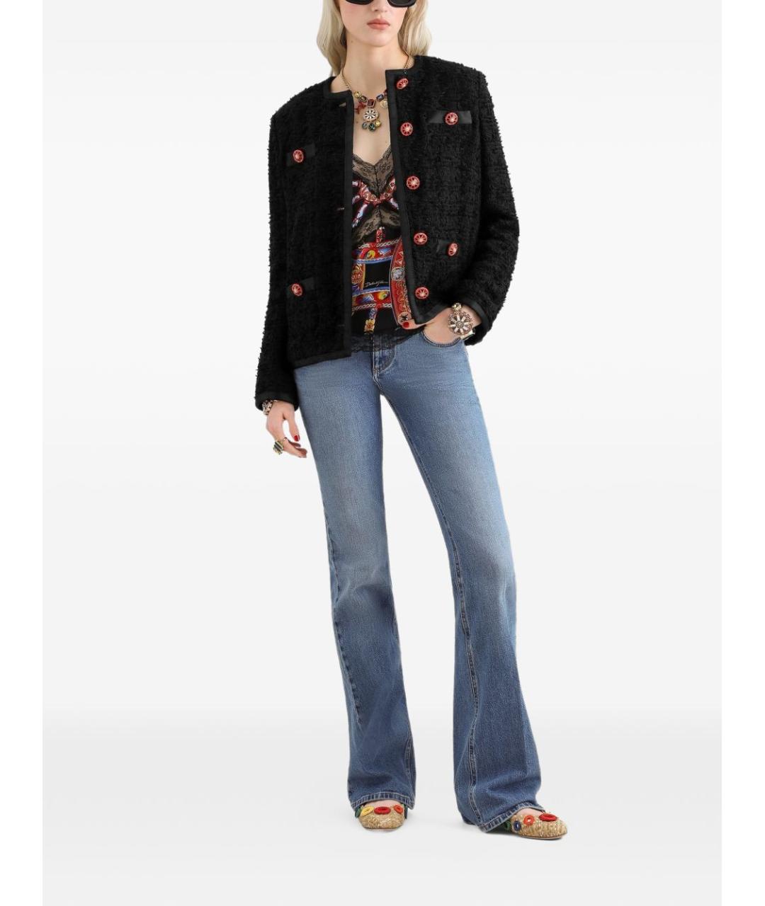 DOLCE&GABBANA Голубые хлопковые прямые джинсы, фото 2