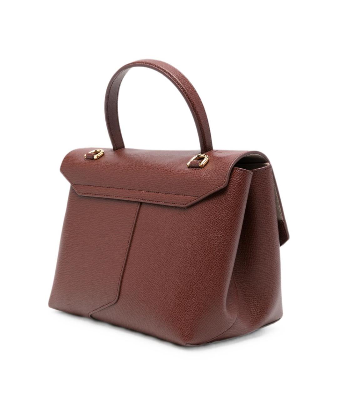 EMPORIO ARMANI Коричневая кожаная сумка с короткими ручками, фото 5
