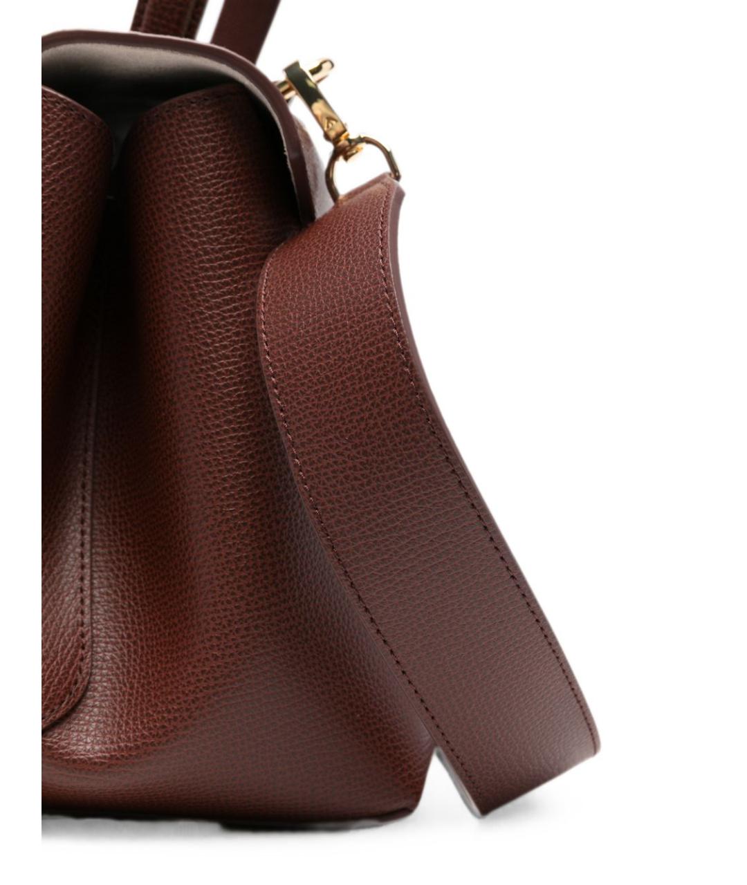 EMPORIO ARMANI Коричневая кожаная сумка с короткими ручками, фото 4