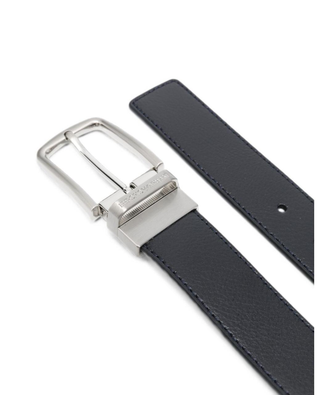 EMPORIO ARMANI Синий кожаный ремень, фото 2