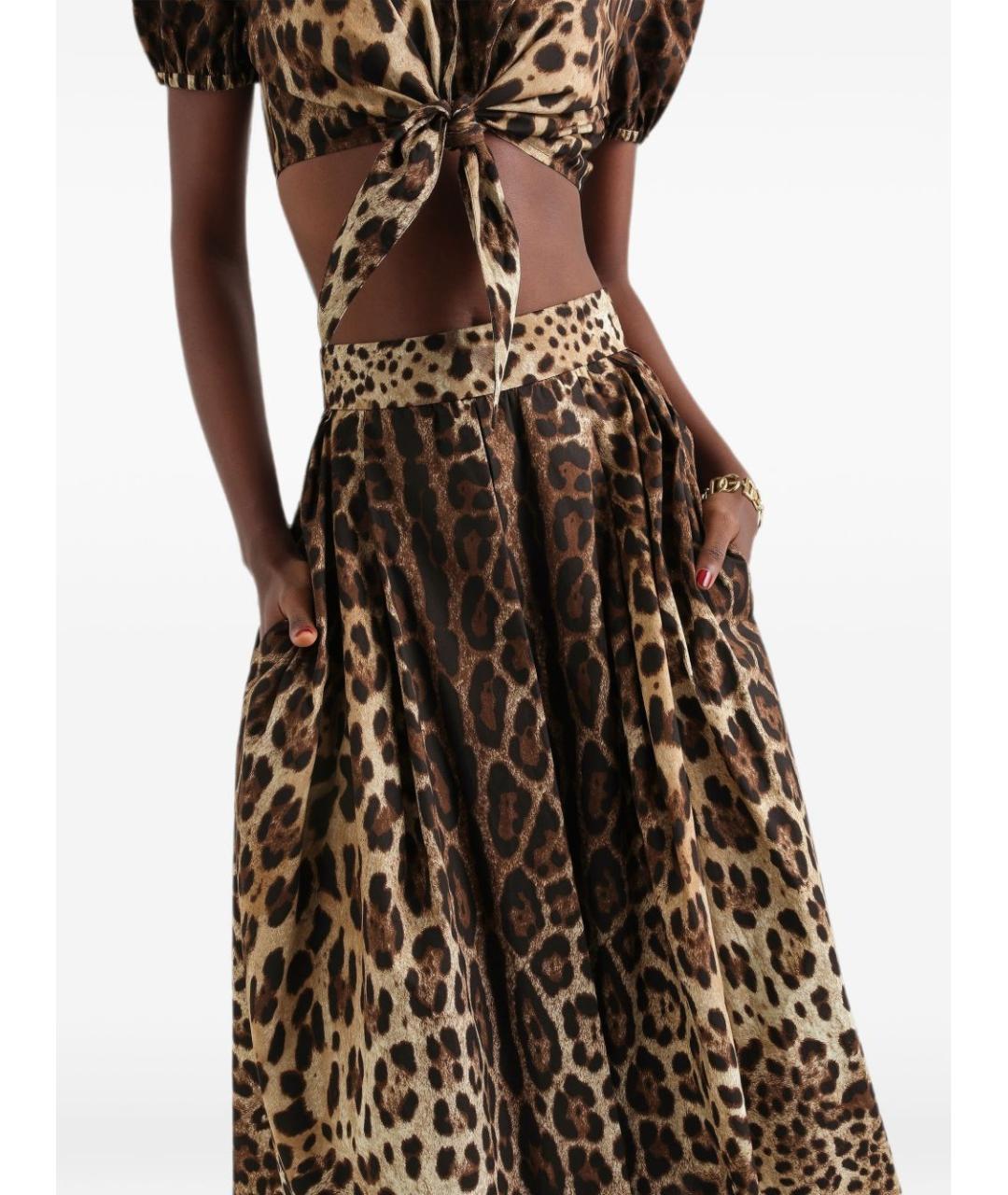 DOLCE&GABBANA Мульти хлопковая юбка макси, фото 4