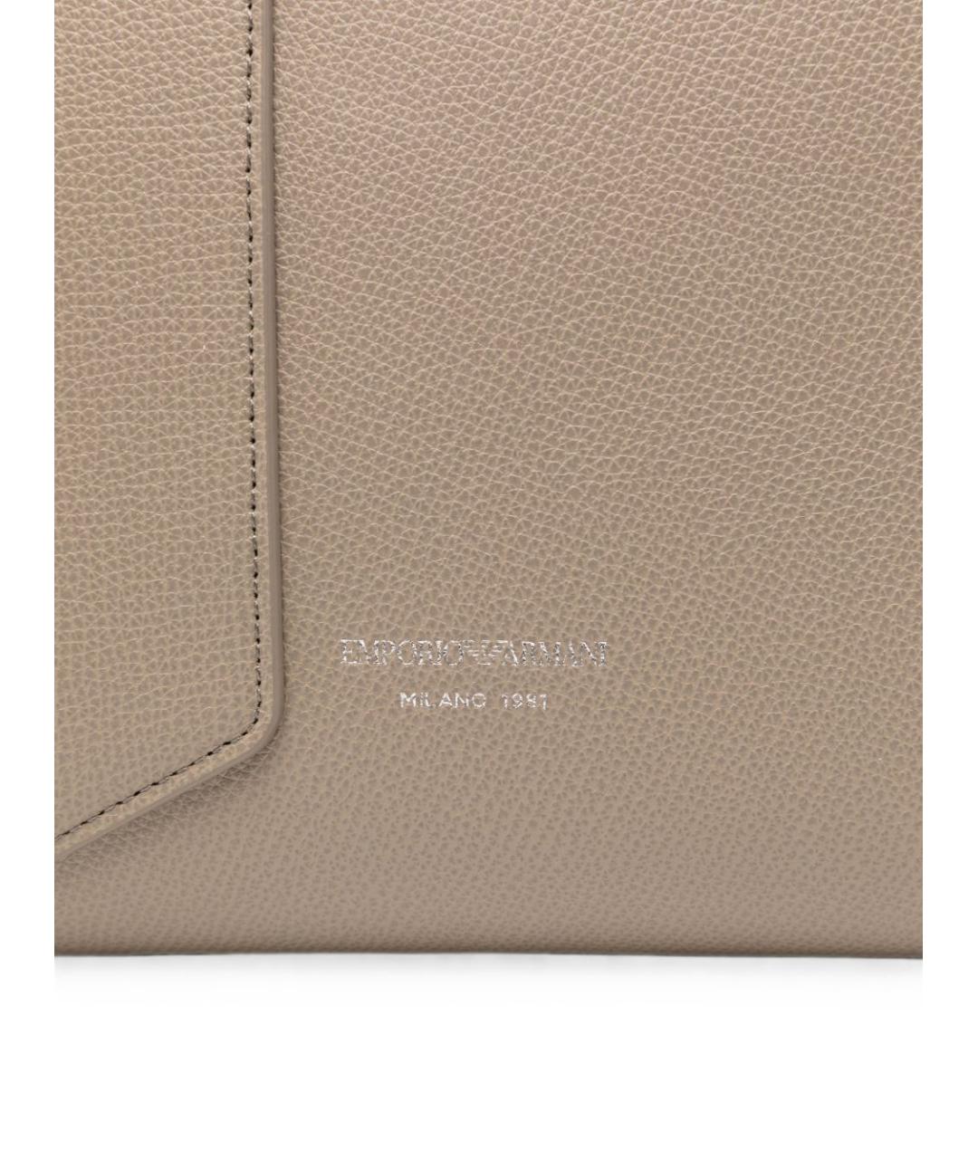 EMPORIO ARMANI Серая кожаная сумка тоут, фото 5