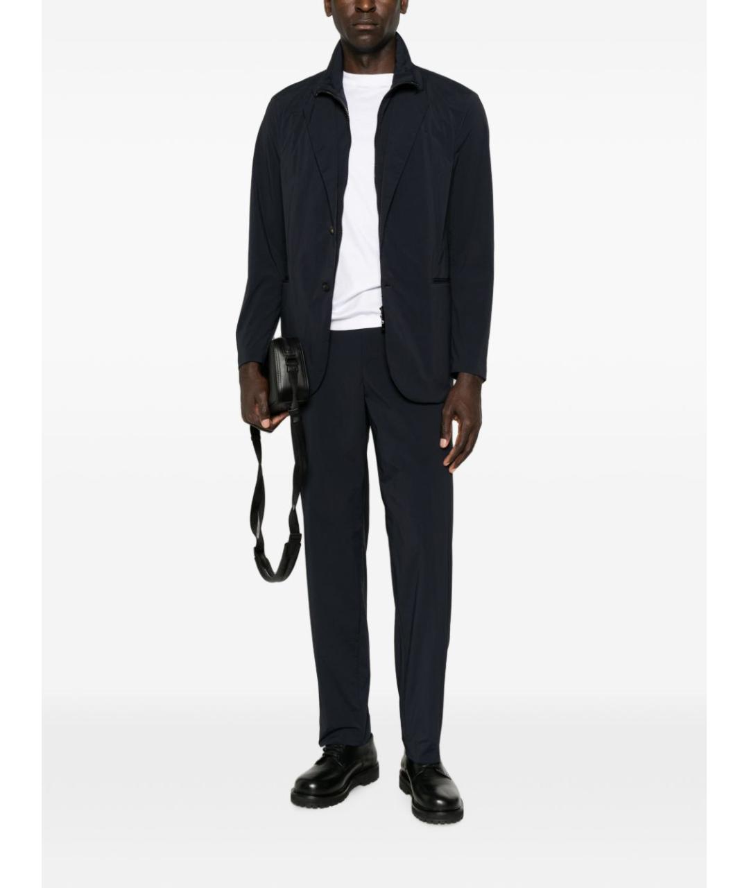 EMPORIO ARMANI Синие полиамидовые повседневные брюки, фото 2