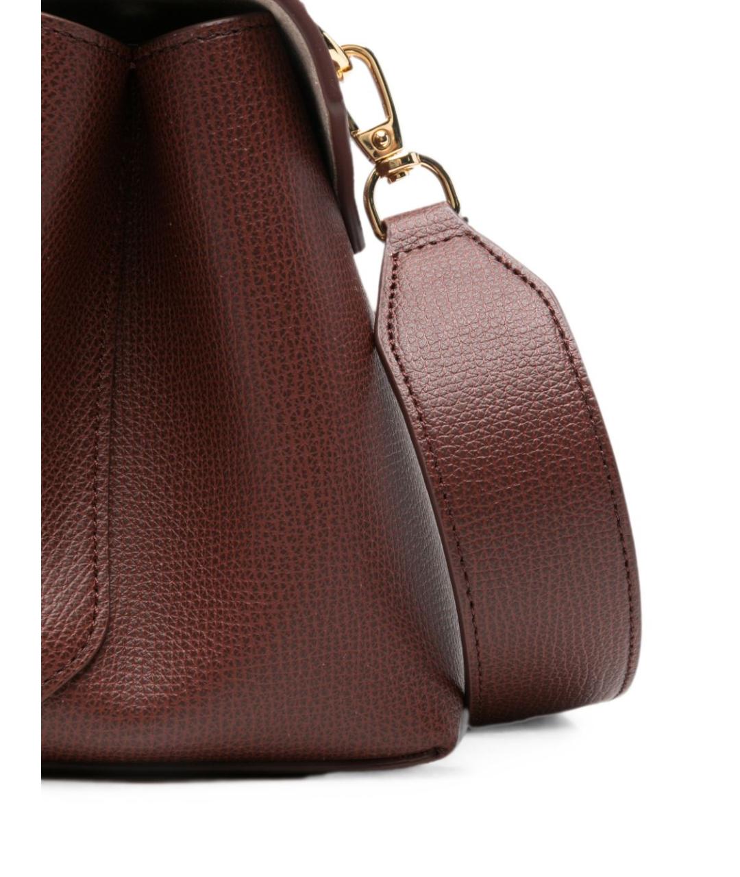 EMPORIO ARMANI Коричневая кожаная сумка с короткими ручками, фото 4