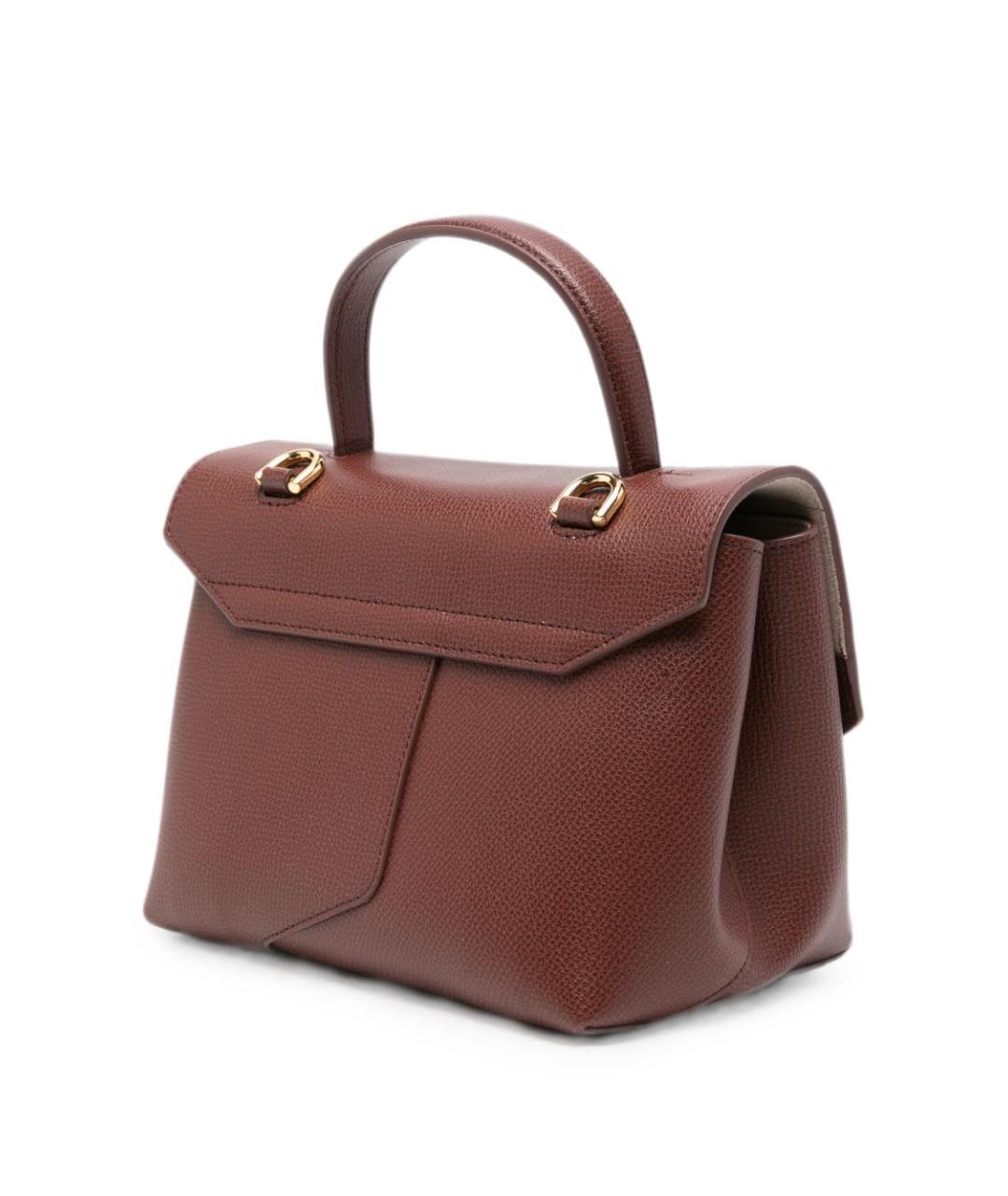 EMPORIO ARMANI Коричневая кожаная сумка с короткими ручками, фото 5