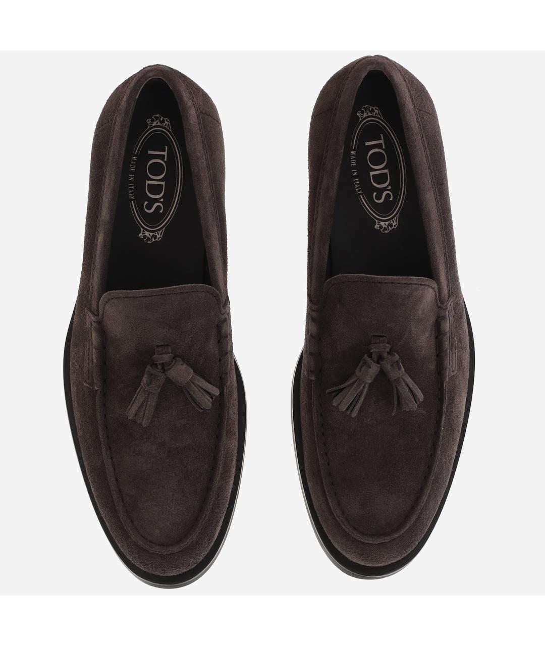 TOD'S Коричневые замшевые лоферы, фото 2