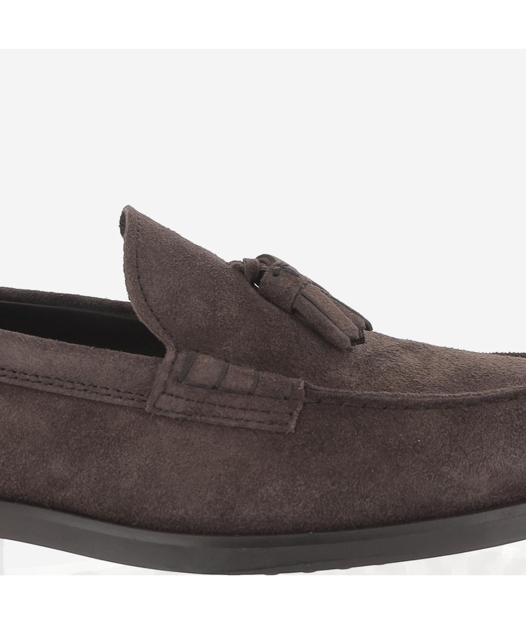 TOD'S Коричневые замшевые лоферы, фото 5