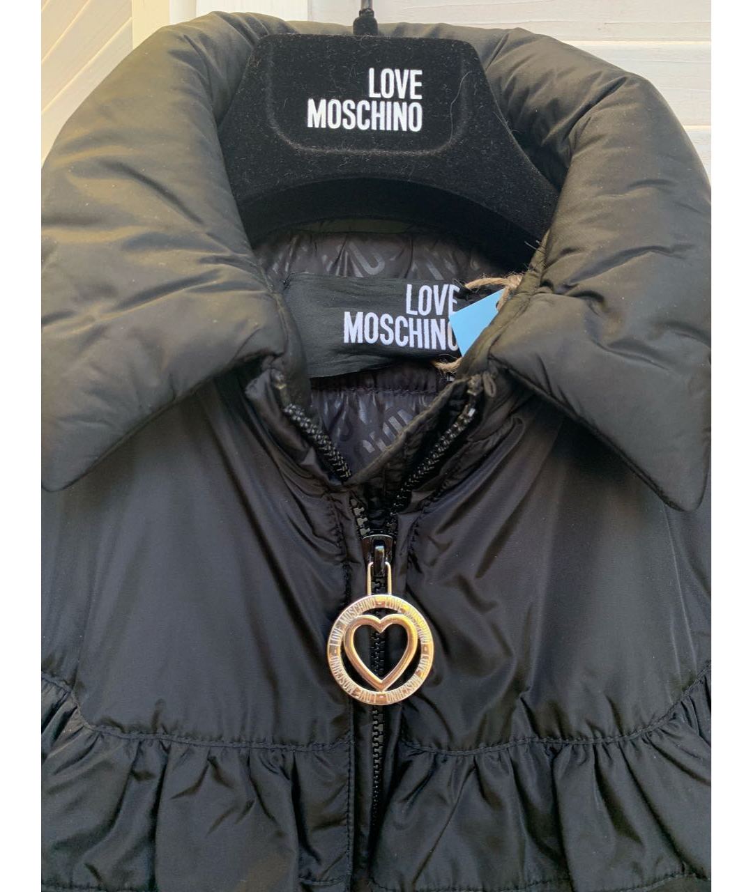 LOVE MOSCHINO Черная синтетическая куртка, фото 3