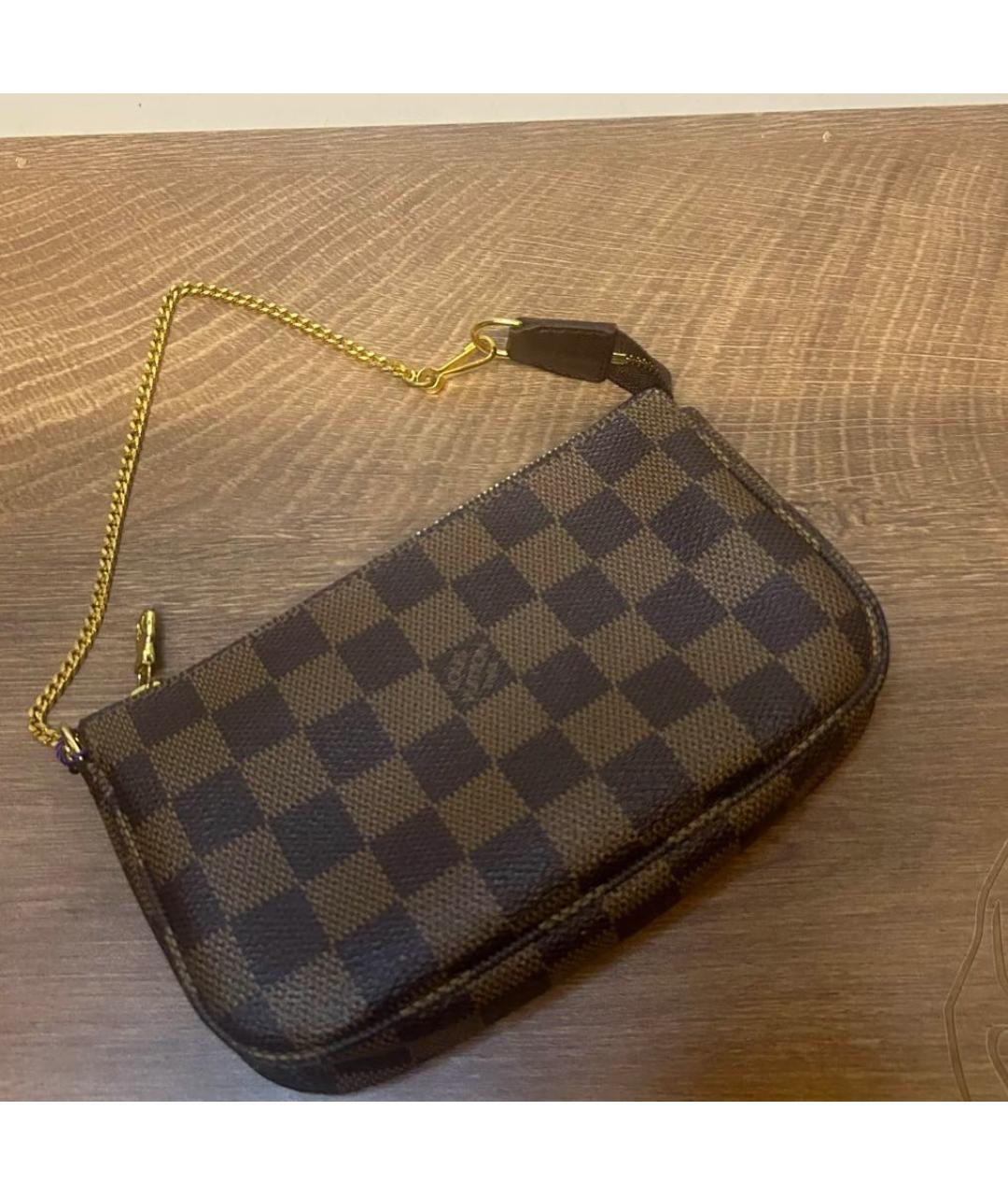 LOUIS VUITTON Коричневая кожаная сумка с короткими ручками, фото 2
