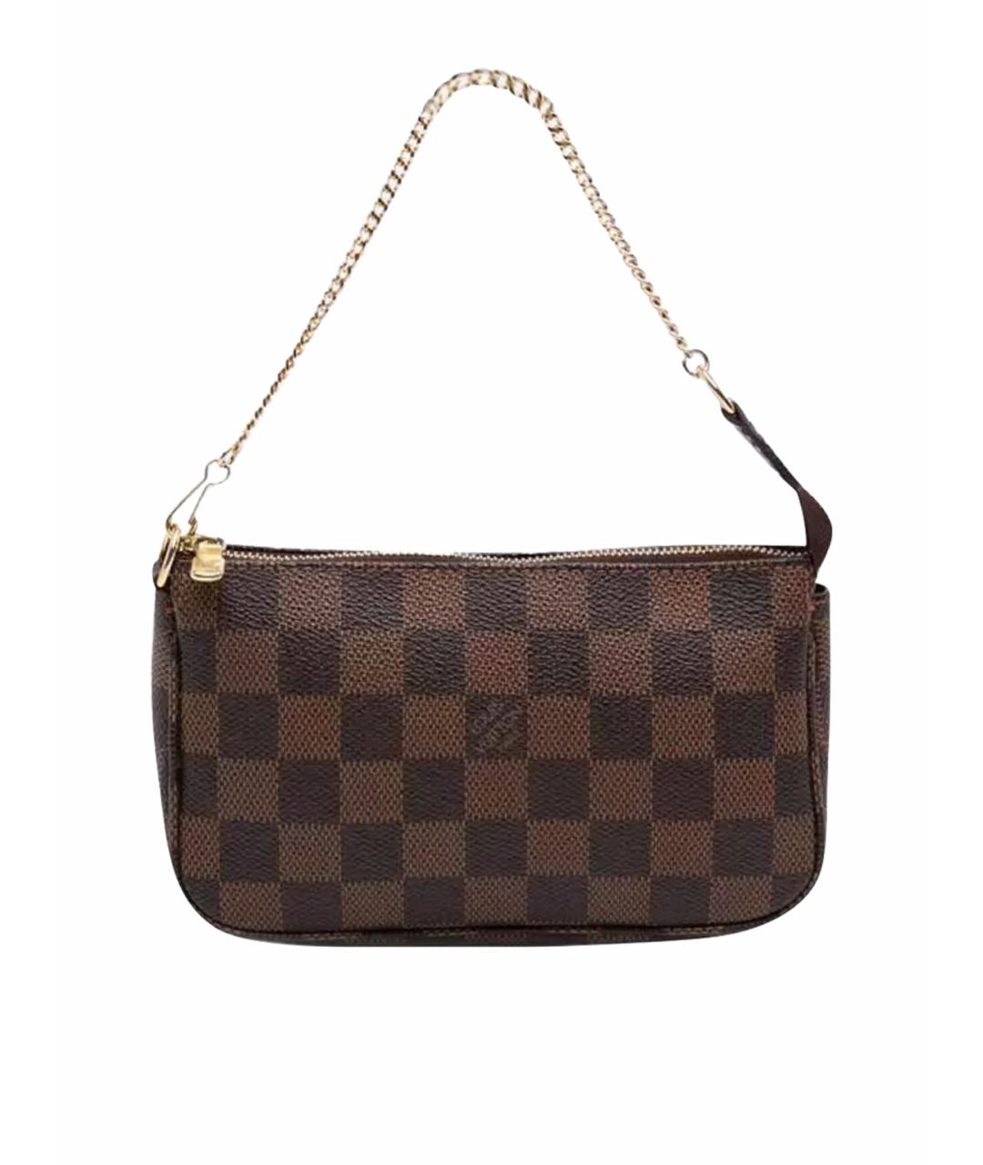 LOUIS VUITTON Коричневая кожаная сумка с короткими ручками, фото 1